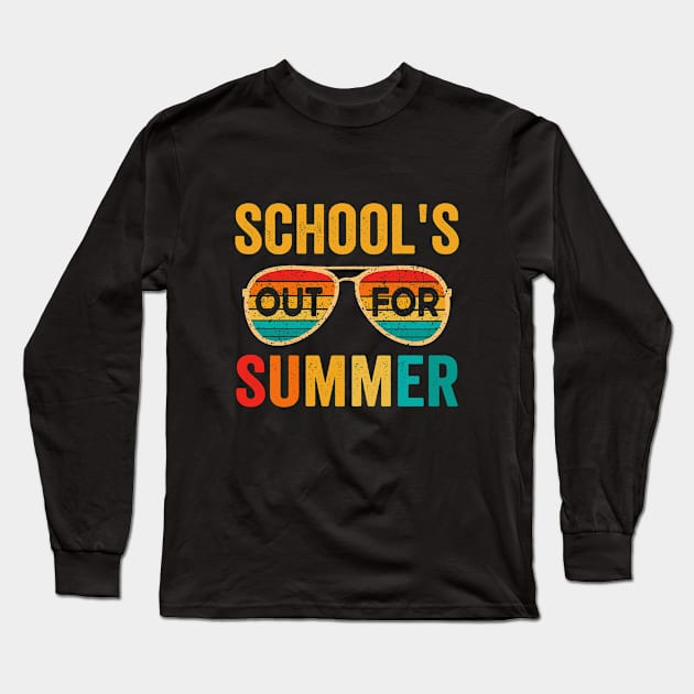 Schools Out For Summer Long Sleeve T-Shirt by Crayoon